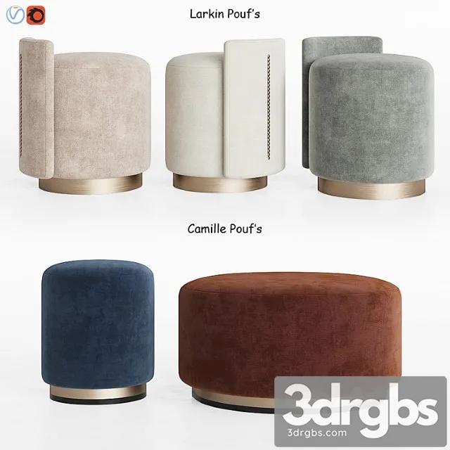 Larkin & camille ottomans thesofaandchair 2 3D Model Download
