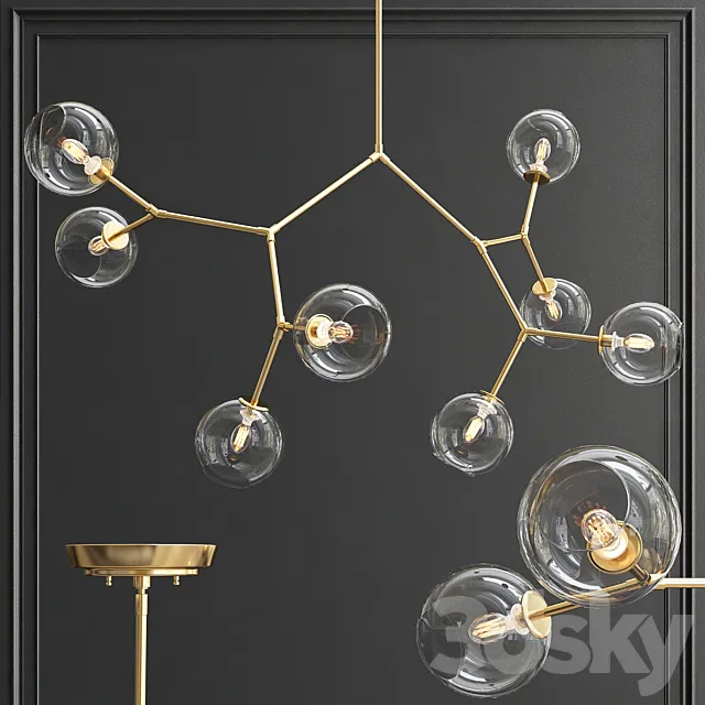 Larry 8-Light Sputnik Chandelier 3DModel
