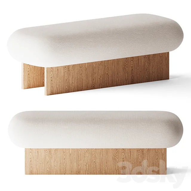 L’art Double ottoman by Fomu 3DModel L’art Double ottoman by Fomu 3DModel