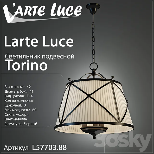 Larte luce Torino L57701-88 3DModel Larte luce Torino L57701-88 3DModel