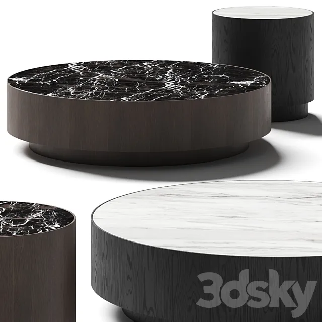 Laskasas Gold Coffee & Side Table 3D Model Laskasas Gold Coffee & Side Table 3D Model