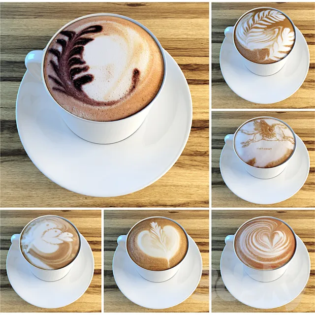 Latte Art 3D Model