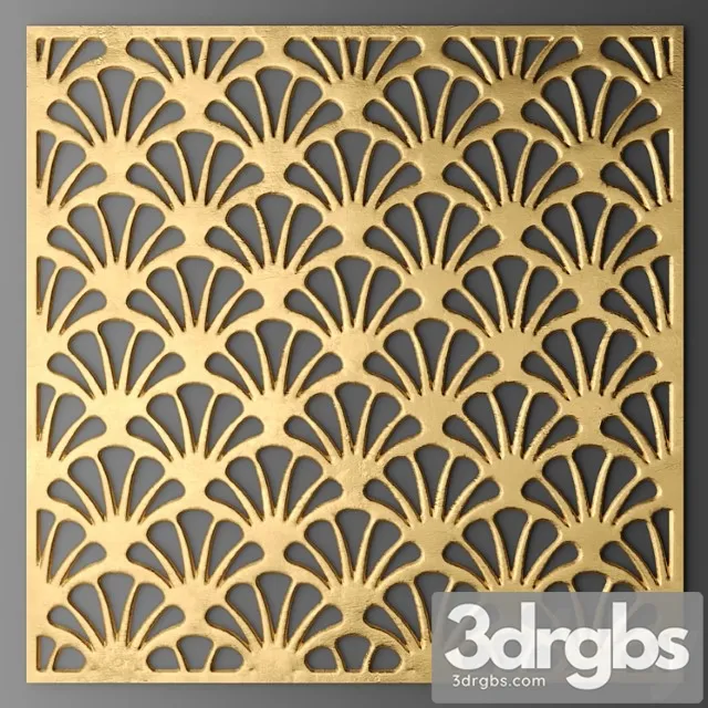 Lattice Panel Pattern Art Abstraction Decorative Interior Wall Decor Golden Lux Lukhuri 2 3D Model Download
