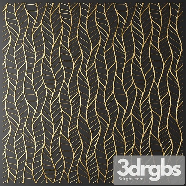 Lattice Panel Pattern Art Abstraction Decorative Interior Wall Decor Golden Lux Lukhuri 9 3D Model Download
