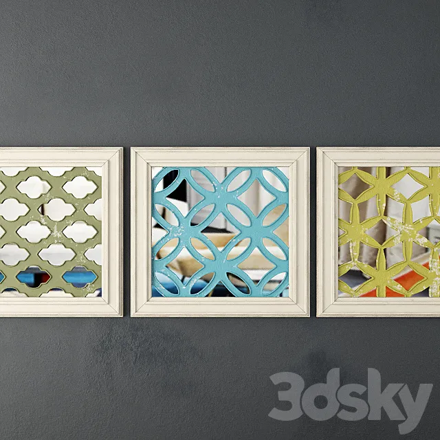 Lattice Square Wood Panel Wall Art 3DModel Lattice Square Wood Panel Wall Art 3DModel