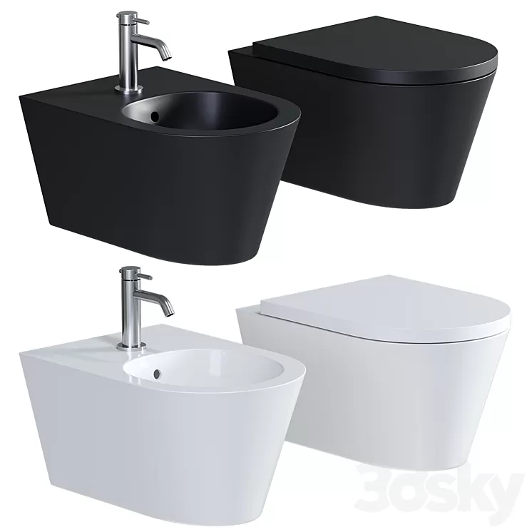 LAUFEN Kartell Spülrandloses Wand-WC Set incl. WC-Sitz 3D Model Free Download