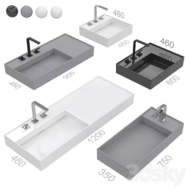 Laufen Kartell washbasins. 3D Model