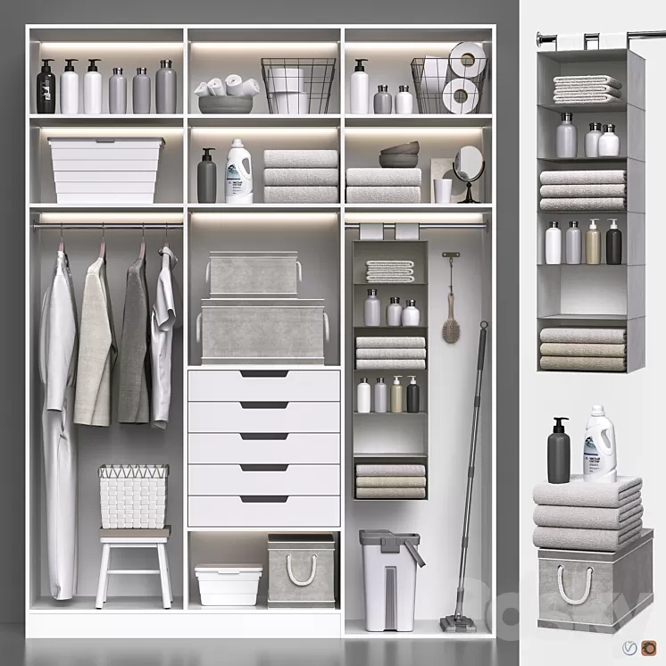 Laundry and bath cabinet 3 3D Model Free Download