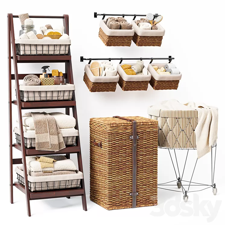 LAUNDRY SET 01 3D Model Free Download