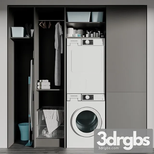 Laundry Set 01 5 3D Model Download