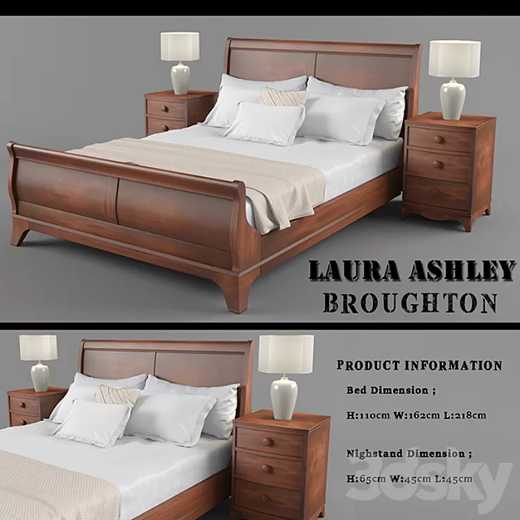 Laura Ashley Broughton Bed 3D Model Laura Ashley Broughton Bed 3D Model