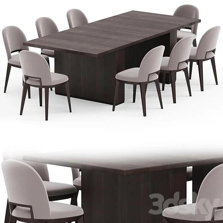 Laura Meroni MARGARET TABLE CHAIR 3D Model Free Download