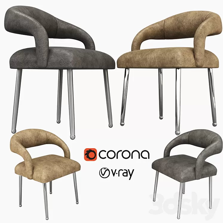 Laurel dining chair 3D Model Laurel dining chair 3D Model