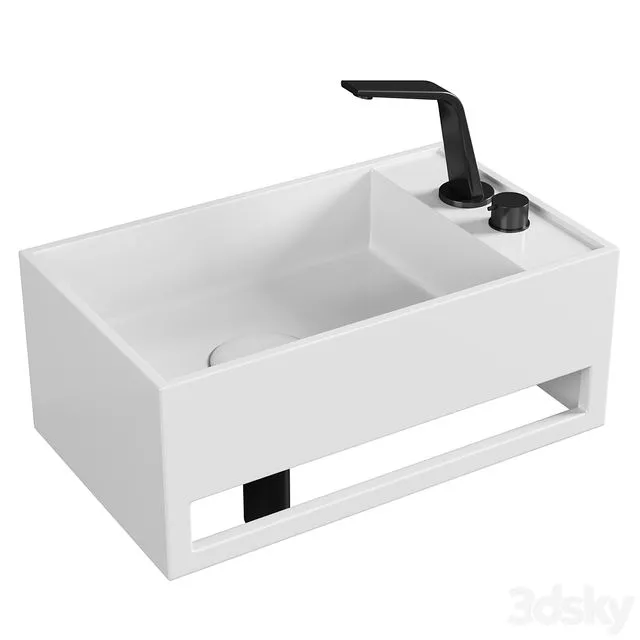 Lavabo mural PB2078 en pierre solide (Solid Surface) 3D Model Lavabo mural PB2078 en pierre solide (Solid Surface) 3D Model
