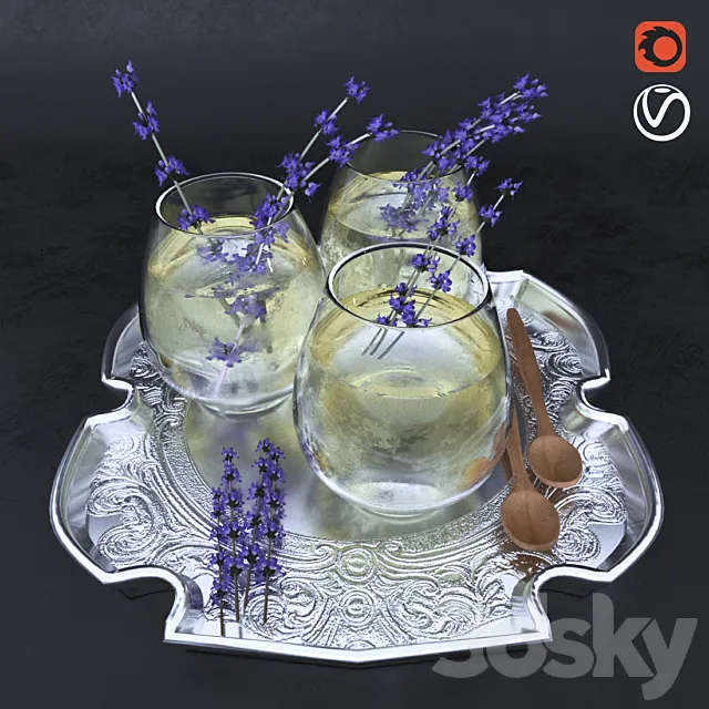 Lavender cocktail 3D Model