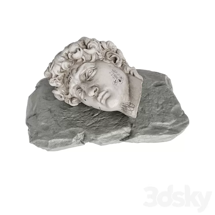Laying David face 3D Model Free Download