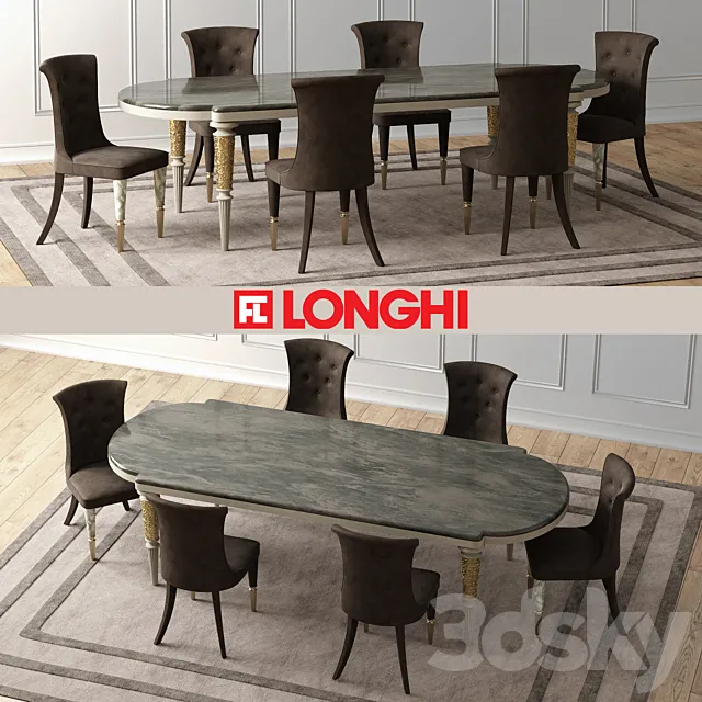 LAYTON Marble Table & MARION Chairs 3DModel LAYTON Marble Table & MARION Chairs 3DModel