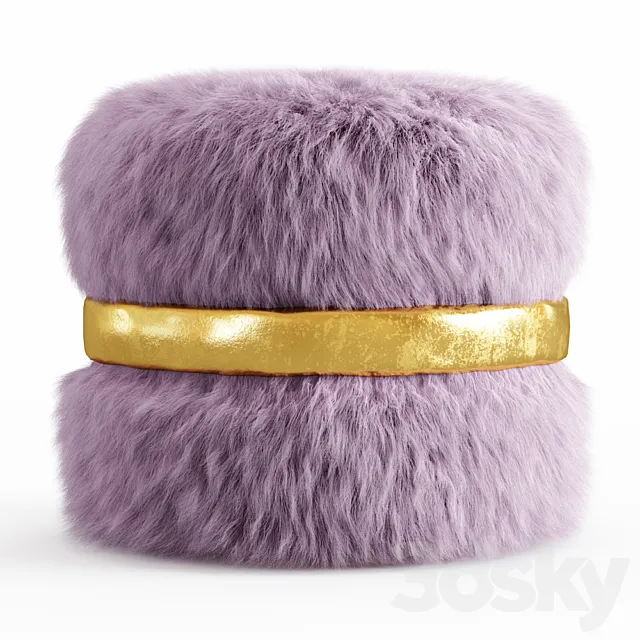 Layton Ottoman Fur 3DModel Layton Ottoman Fur 3DModel