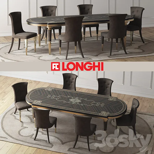 LAYTON Wooden Table & MARION Chairs 3DModel LAYTON Wooden Table & MARION Chairs 3DModel