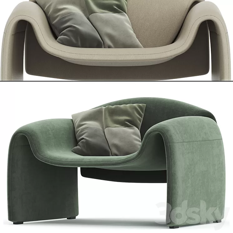 Le Club Armchair By Poliform 3D Model Free Download