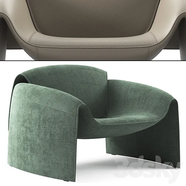 Le Club Armchair By Poliform 3D Model Le Club Armchair By Poliform 3D Model