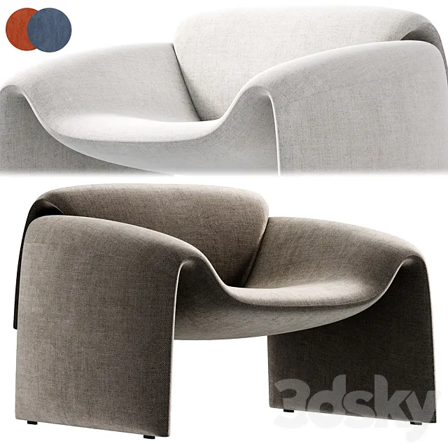 Le Club Armchair By Poliform 3D Model