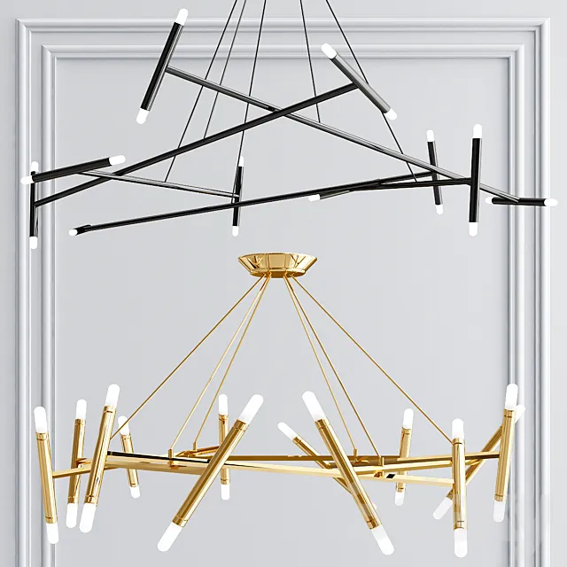 Le Petite and Le Pentagone chandelier collection 3D Model Le Petite and Le Pentagone chandelier collection 3D Model