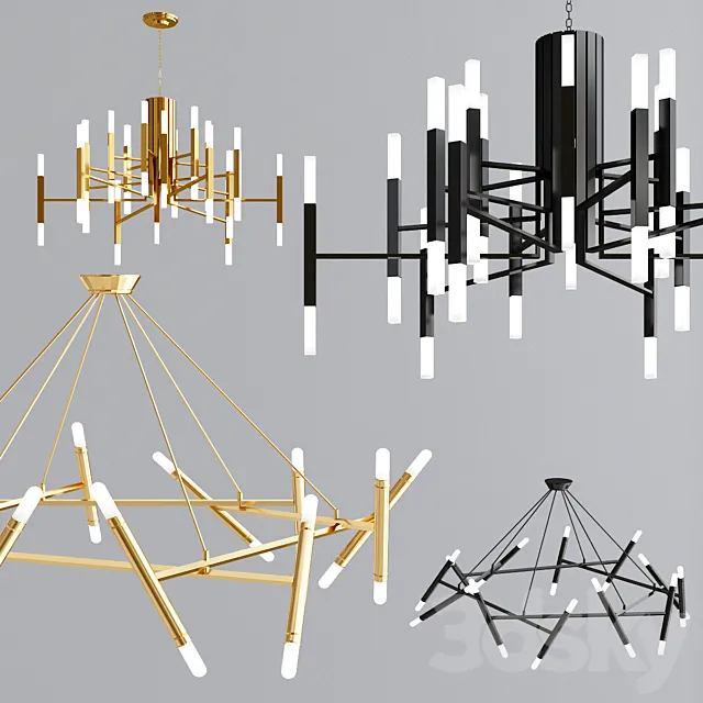 Le Petite and Nordic chandelier collection 3D Model Le Petite and Nordic chandelier collection 3D Model