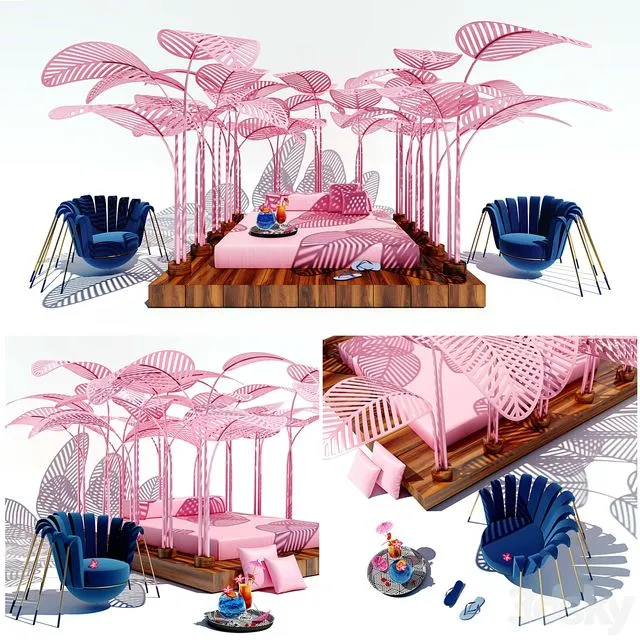 LE REFUGE FLAMINGO PINK by Mark Ange 3D Model LE REFUGE FLAMINGO PINK by Mark Ange 3D Model