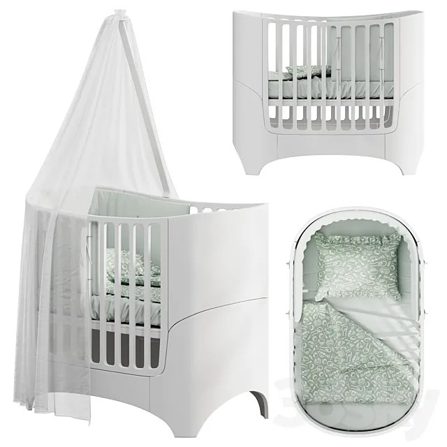 Leander Classic Baby Cot White 3D Model Leander Classic Baby Cot White 3D Model