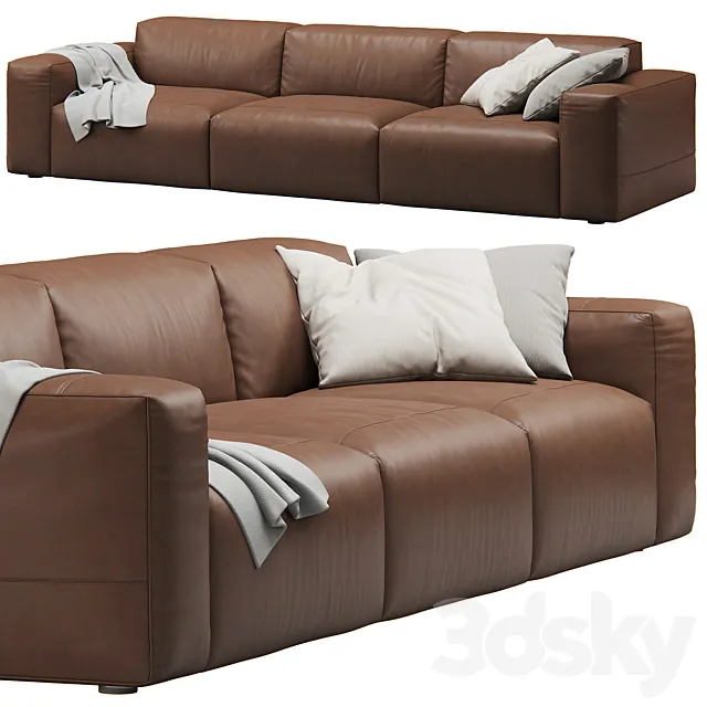 Leather 3seat Cloud Sofa by Prostoria 3DModel Leather 3seat Cloud Sofa by Prostoria 3DModel