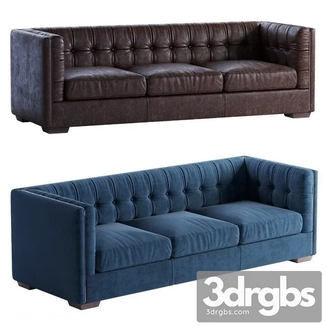 Leather And Fabric Henstia Sofa 3D Model Download Leather And Fabric Henstia Sofa 3D Model Download