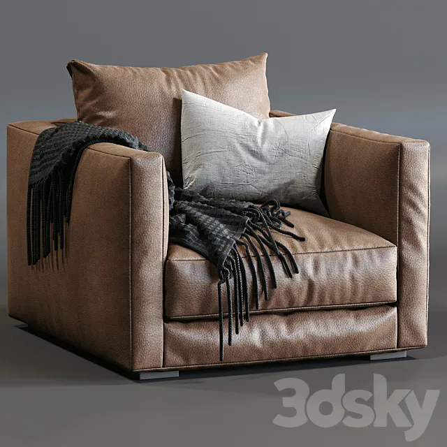 Leather Armchair Tango By Marac 3D Model