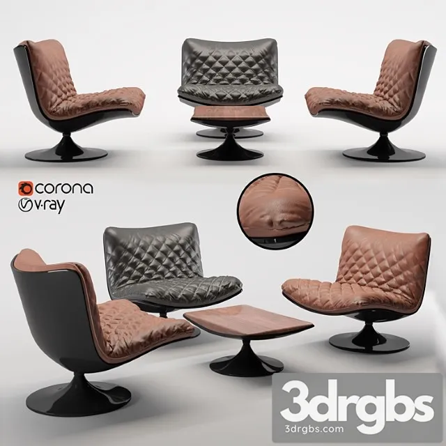 Leather armcharir 3D Model Download