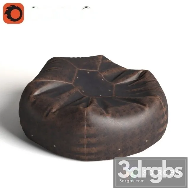 Leather Bag Pouf 3D Model Download