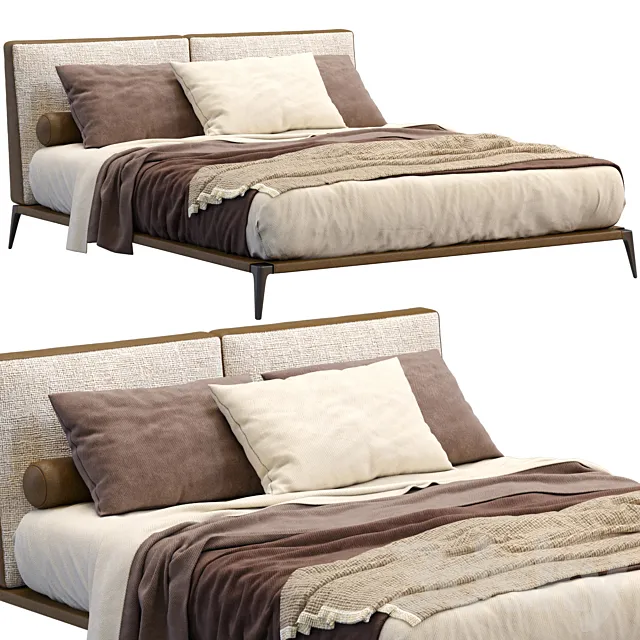 Leather Bed Park By Poliform 3DModel Leather Bed Park By Poliform 3DModel