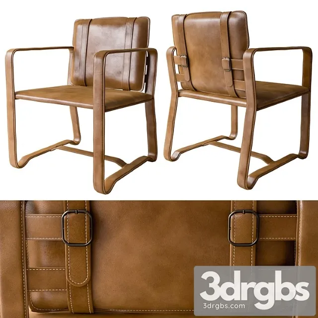 Leather belt camel chair 3D Model Download