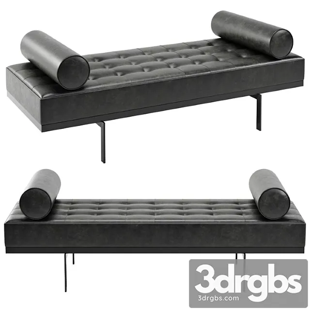 Leather chaise long 2 3D Model Download