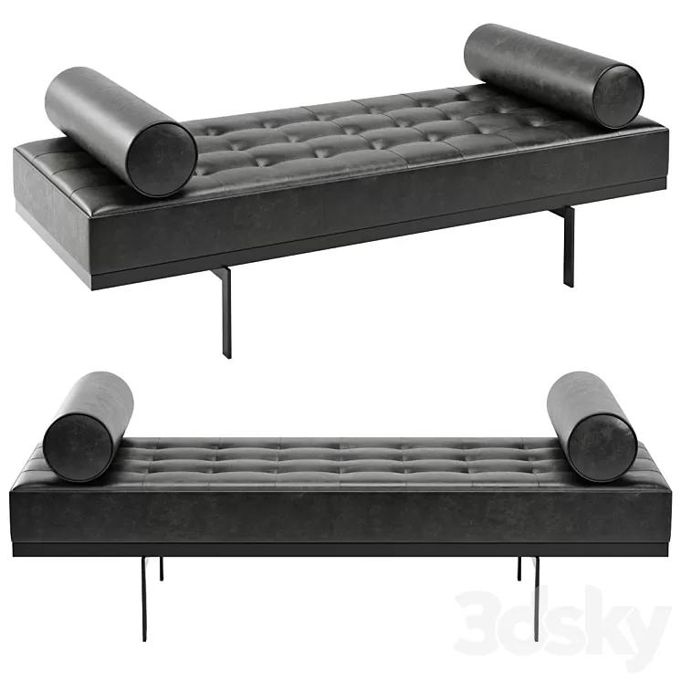 Leather Chaise Long 3D Model Leather Chaise Long 3D Model