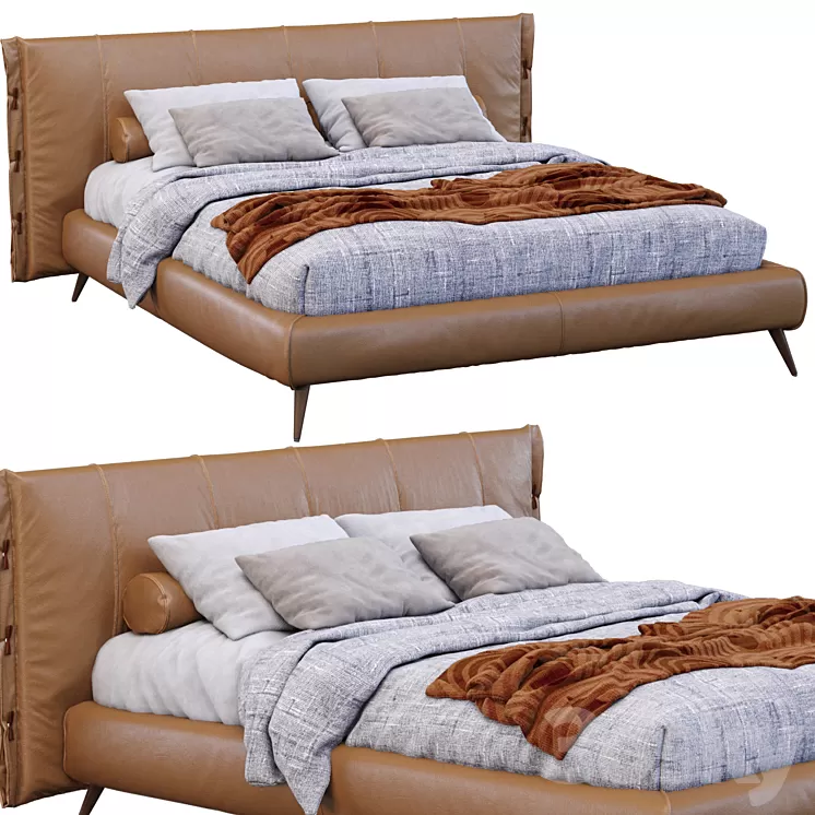 Leather Cuff Bed By Bonaldo 3D Model Free Download