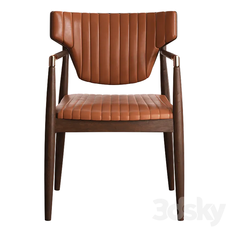 Leather Dining Armchair 3D Model Free Download