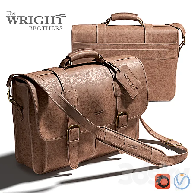 Leather man’s bag from “Wright Brothers” 3D Model Leather man’s bag from “Wright Brothers” 3D Model