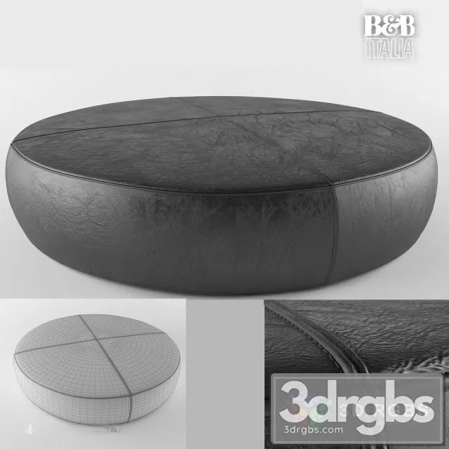 Leather Ottoman 3D Model Download