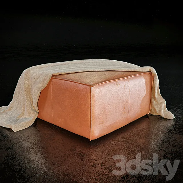 Leather Ottoman 3DModel Leather Ottoman 3DModel