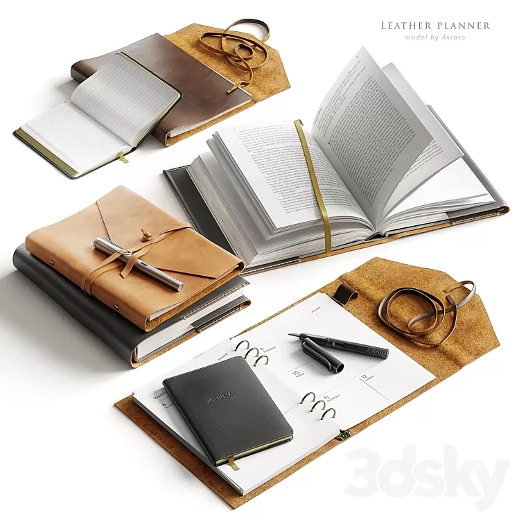 leather planner 3D Model Free Download