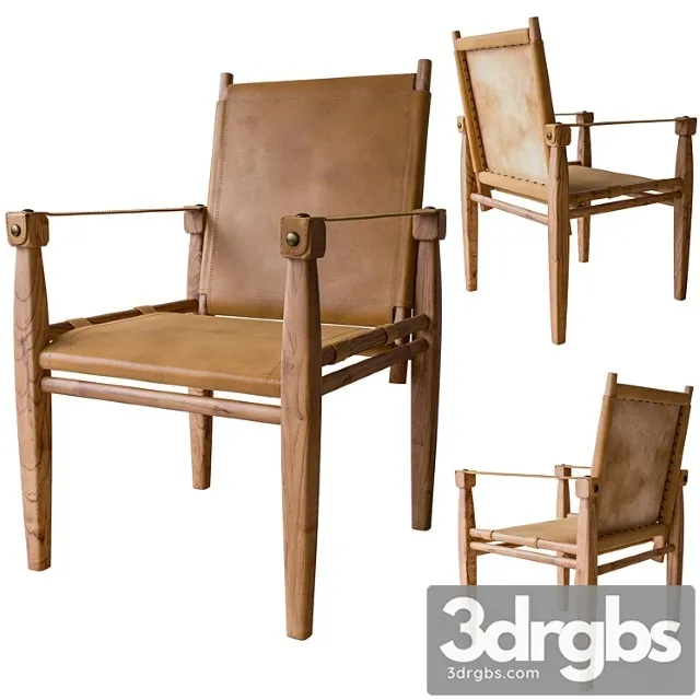 Leather safari chair 3D Model Download
