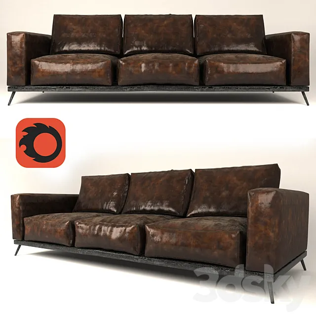 Leather sofa 3DModel Leather sofa 3DModel