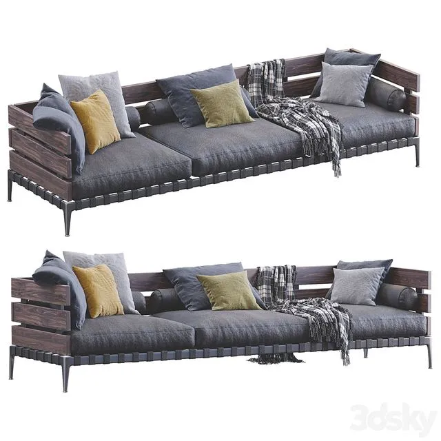 Leather Sofa Ansel By Flexform 3D Model Leather Sofa Ansel By Flexform 3D Model