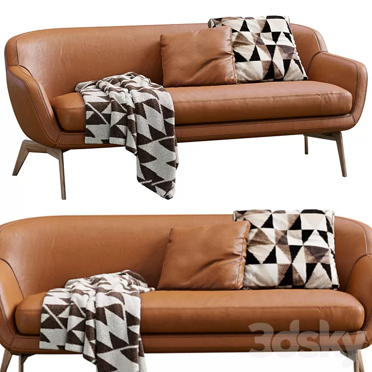 Leather Sofa Belt By Minotti 3D Model Free Download