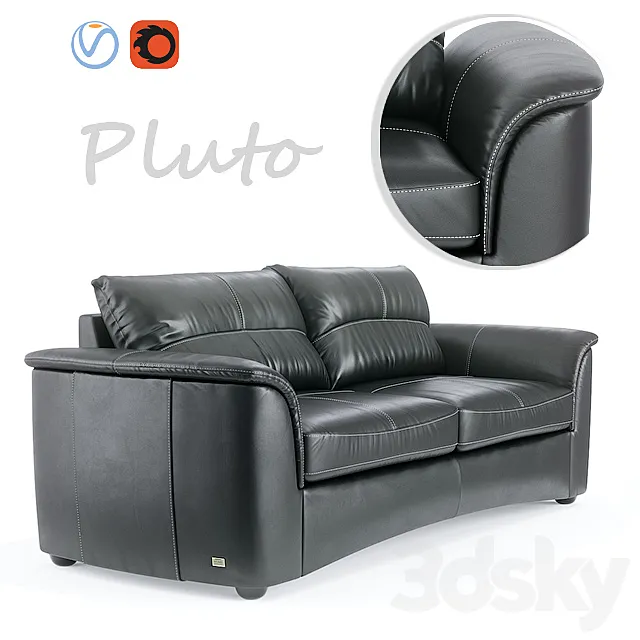 Leather Sofa Pluto 3D Model